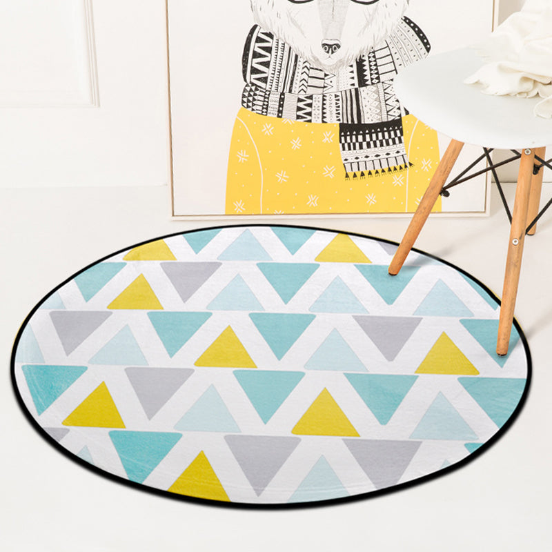 Modern Living Room Area Rug Multi-Color Triangular Pattern Carpet Polyester Washable Rug Blue Clearhalo 'Area Rug' 'Modern' 'Rugs' Rug' 1898265