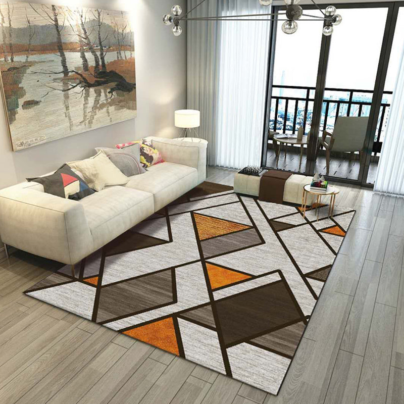 Soft Color Patchwork Area Rug Polypropylene Contemporary Carpet Stain Resistant Rug for Home Brown Clearhalo 'Area Rug' 'Modern' 'Rugs' Rug' 1898303