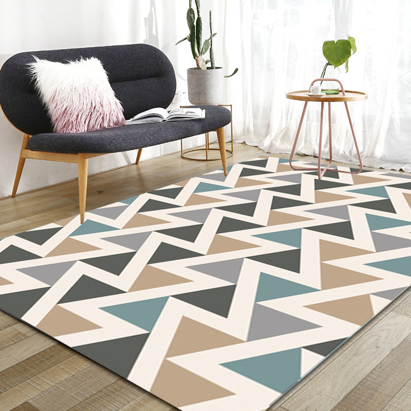 Casual Zigzag Print Rug Morandi Color Polypropylene Indoor Rug Stain Resistant Non-Slip Carpet for Living Room Clearhalo 'Area Rug' 'Modern' 'Rugs' Rug' 1898305