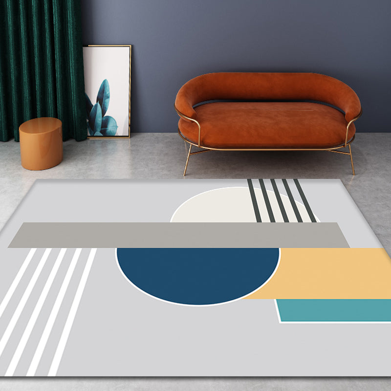 Trendy Nordic Style Rug Multi-Color Geometry Carpet with Stripes Washable Indoor Rug for Home Clearhalo 'Area Rug' 'Modern' 'Rugs' Rug' 1898312