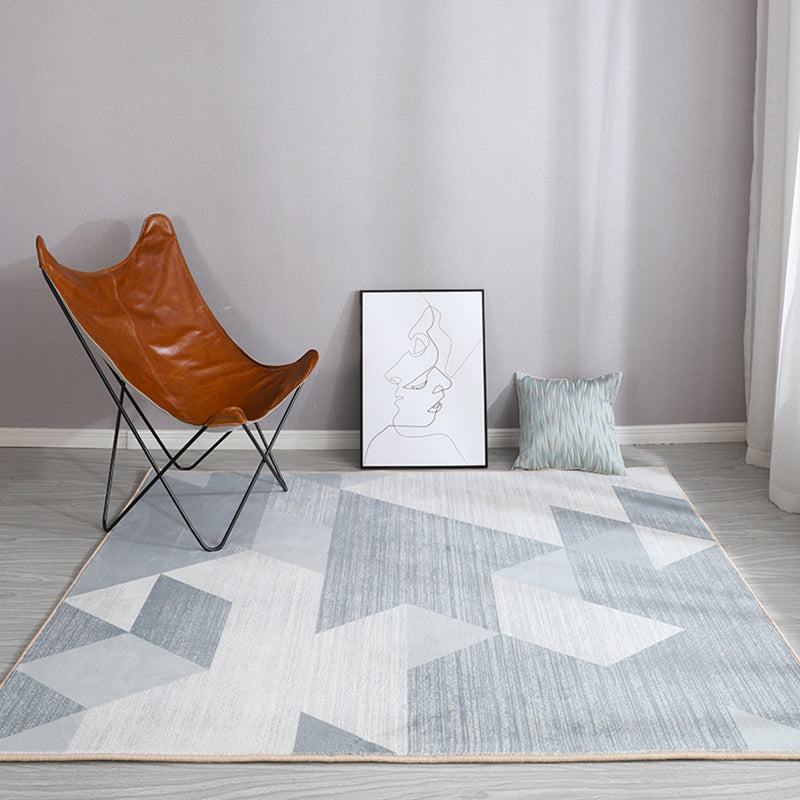 Minimalist Living Room Rug Pastel Geometric Indoor Rug Synthetics Washable Non-Slip Carpet Smoke Gray Clearhalo 'Area Rug' 'Modern' 'Rugs' Rug' 1898328