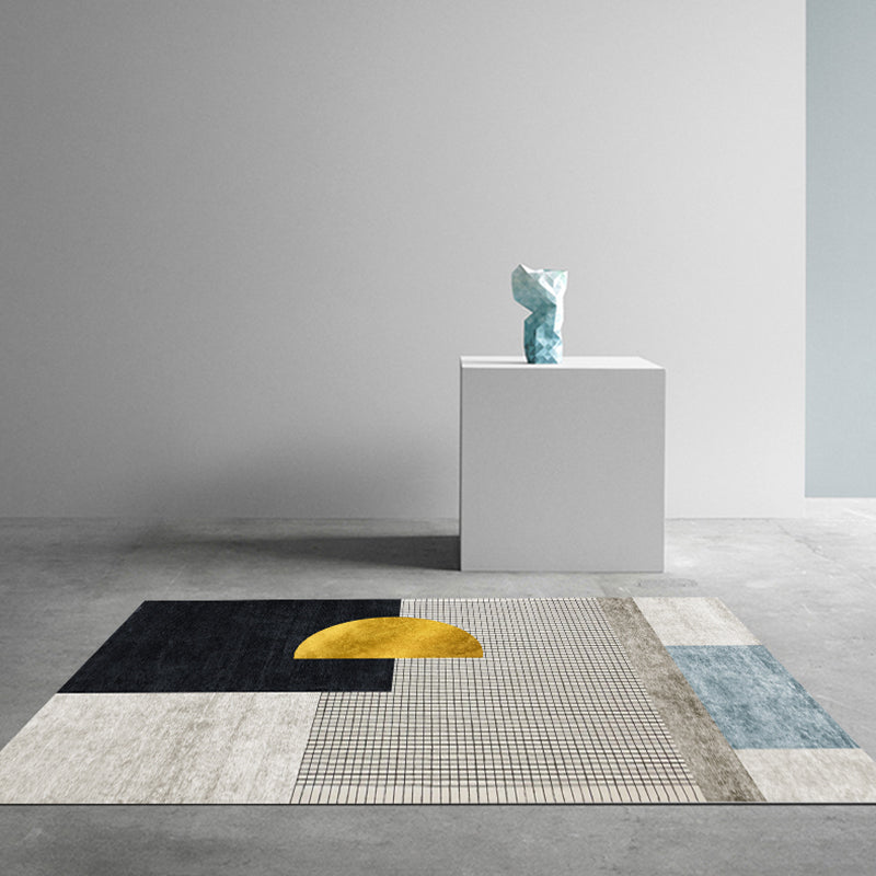 Esthetic Geometric Indoor Rug Morandi Color Creative Rug Polyester Stain-Proofing Carpet for Living Room Light Khaki Clearhalo 'Area Rug' 'Rug' 1898378