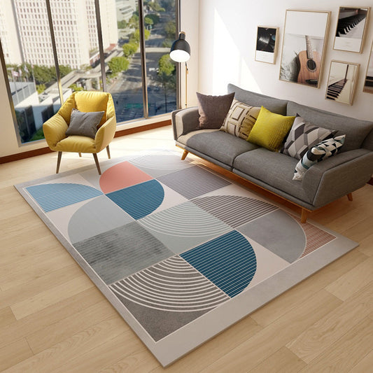 Modernist Colorblock Rug Morandi Color Polypropylene Area Rug Pet-Friendly Carpet for Home Decor Blue Clearhalo 'Area Rug' 'Modern' 'Rugs' Rug' 1898408