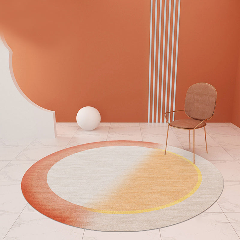 Aesthetics Modern Area Rug Pastel Concentric Round Carpet Anti-Slip Backing Rug for Room Yellow Clearhalo 'Area Rug' 'Modern' 'Rugs' Rug' 1898427