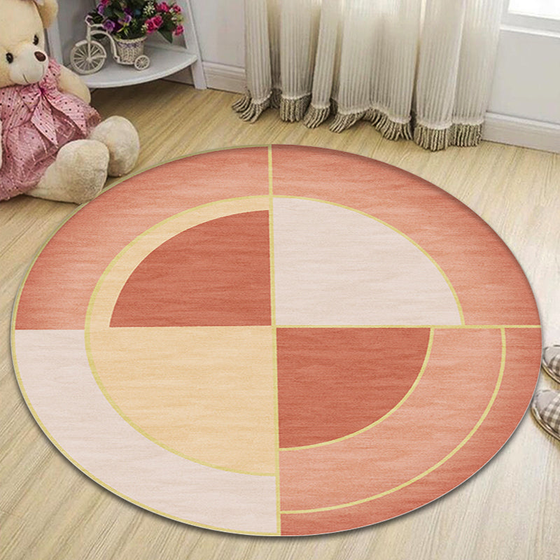 Aesthetics Modern Area Rug Pastel Concentric Round Carpet Anti-Slip Backing Rug for Room Clearhalo 'Area Rug' 'Modern' 'Rugs' Rug' 1898436