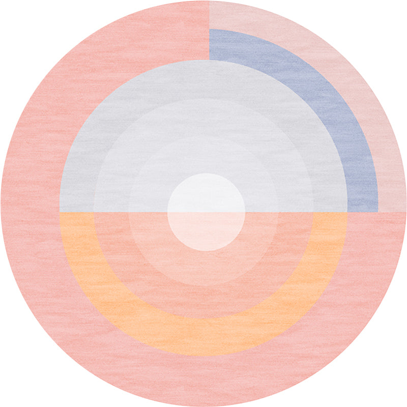 Aesthetics Modern Area Rug Pastel Concentric Round Carpet Anti-Slip Backing Rug for Room Clearhalo 'Area Rug' 'Modern' 'Rugs' Rug' 1898440