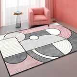 Pastel Pink Geometry Rug Synthetics Modern Carpet Washable Indoor Rug for Living Room Pink Clearhalo 'Area Rug' 'Modern' 'Rugs' Rug' 1898455