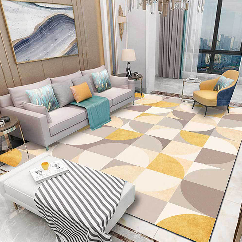 Artistry Geometric Patchwork Pattern Rug Yellow Modern Style Carpet Polyester Pet Friendly Rug for Room Yellow Clearhalo 'Area Rug' 'Modern' 'Rugs' Rug' 1898463