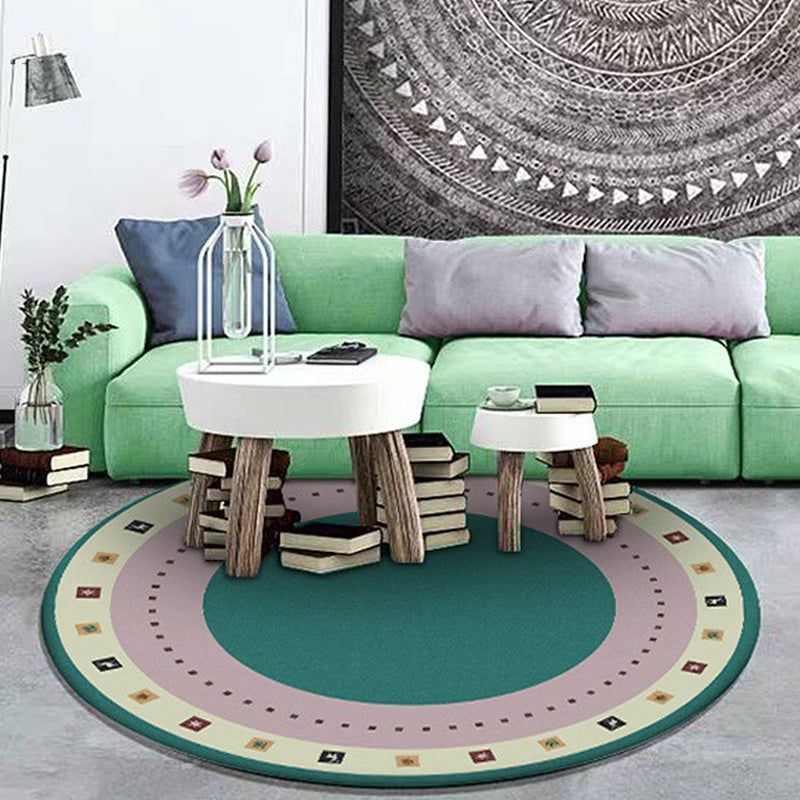 Bright Circle Rug Synthetics Simple Style Carpet Pet Friendly Non-Slip Rug for Living Room Clearhalo 'Area Rug' 'Modern' 'Rugs' Rug' 1898480