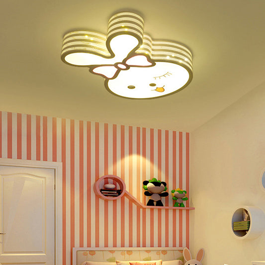 White Cartoon Pattern Ceiling Lamp Modern Lovely Acrylic LED Flush Mount Light for Baby Room White Lovely Rabbit Clearhalo 'Ceiling Lights' 'Close To Ceiling Lights' 'Close to ceiling' 'Flush mount' Lighting' 189858