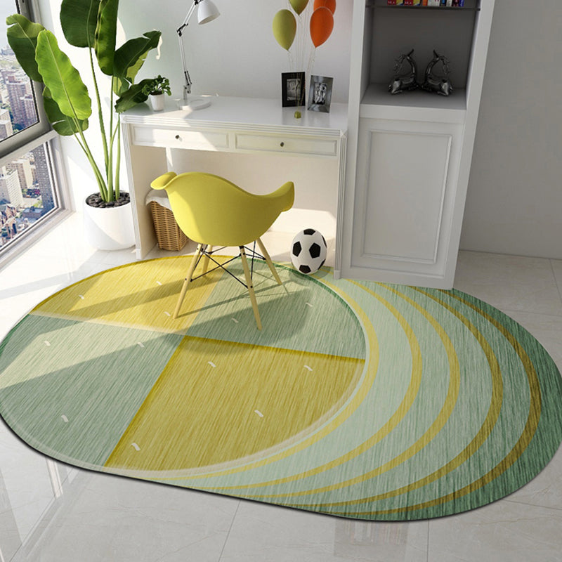 Odd-Shape Geometry Area Rug Dark Color Modern Carpet Polyester Pet Friendly Non-Slip Washable Rug for Home Green Clearhalo 'Area Rug' 'Modern' 'Rugs' Rug' 1898732