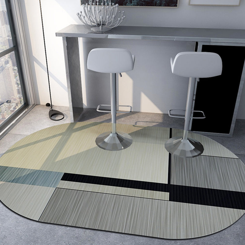 Odd-Shape Geometry Area Rug Dark Color Modern Carpet Polyester Pet Friendly Non-Slip Washable Rug for Home Light Gray Clearhalo 'Area Rug' 'Modern' 'Rugs' Rug' 1898738