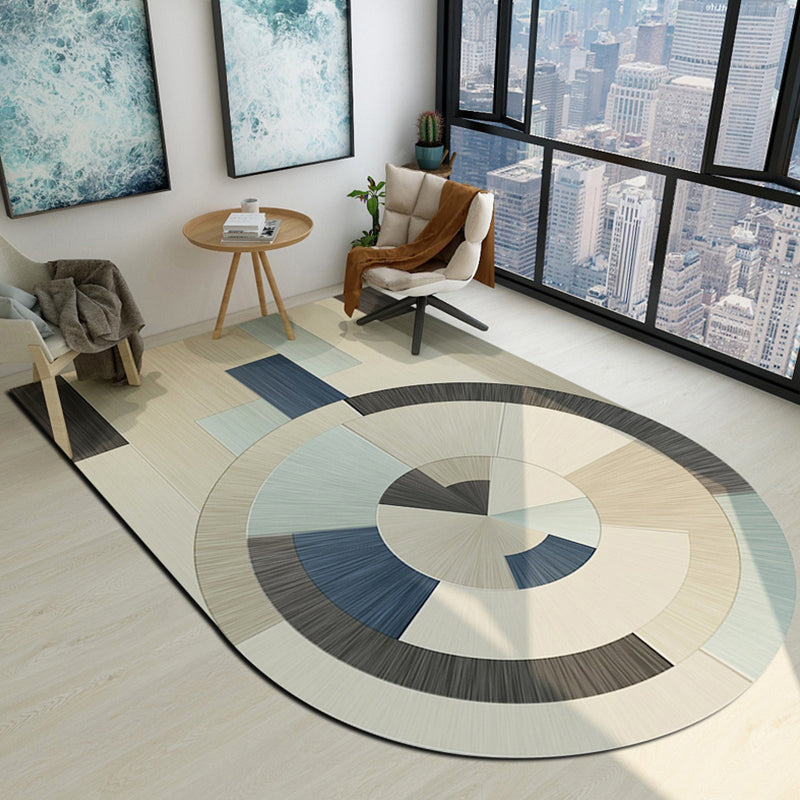 Dark Bedroom Rug Modern Color Blocking Geometric Carpet Synthetics Anti-Slip Backing Indoor Rug Beige Clearhalo 'Area Rug' 'Modern' 'Rugs' Rug' 1898742