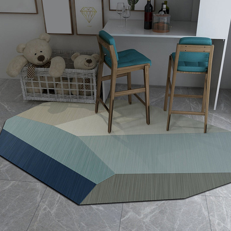 Dark Bedroom Rug Modern Color Blocking Geometric Carpet Synthetics Anti-Slip Backing Indoor Rug Sky Blue Clearhalo 'Area Rug' 'Modern' 'Rugs' Rug' 1898750