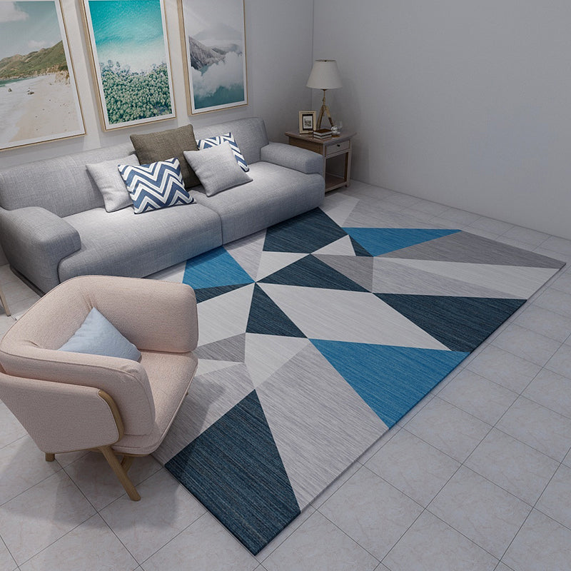 Novelty Geometric Pattern Patchwork Rug Multi-Colored Modern Carpet Polypropylene Anti-Slip Rug for Living Room Dark Blue Clearhalo 'Area Rug' 'Modern' 'Rugs' Rug' 1898753