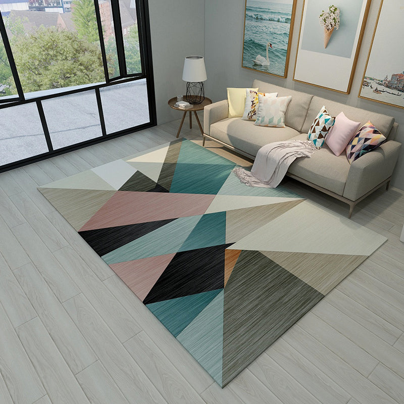 Novelty Geometric Pattern Patchwork Rug Multi-Colored Modern Carpet Polypropylene Anti-Slip Rug for Living Room Grey Clearhalo 'Area Rug' 'Modern' 'Rugs' Rug' 1898760