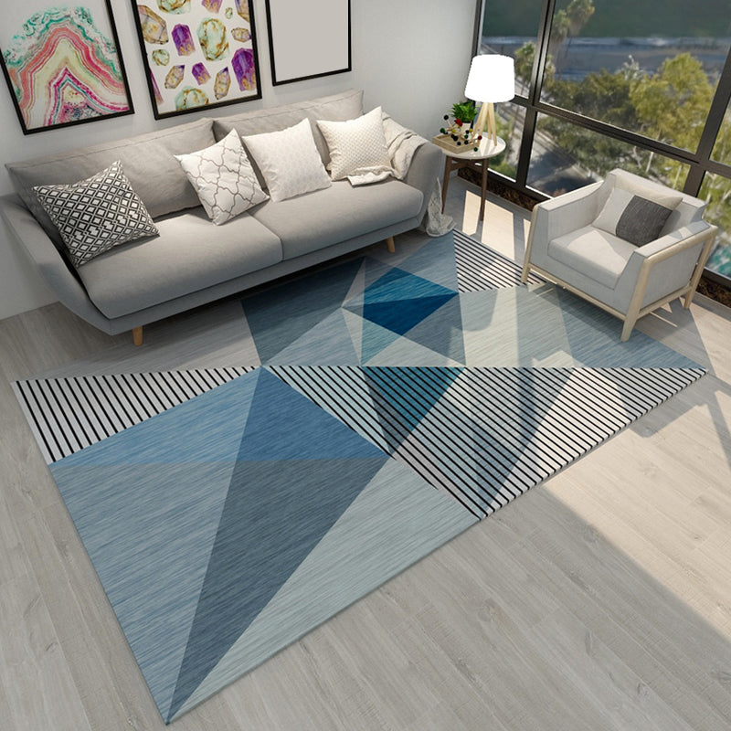 Novelty Geometric Pattern Patchwork Rug Multi-Colored Modern Carpet Polypropylene Anti-Slip Rug for Living Room Light Blue Clearhalo 'Area Rug' 'Modern' 'Rugs' Rug' 1898762