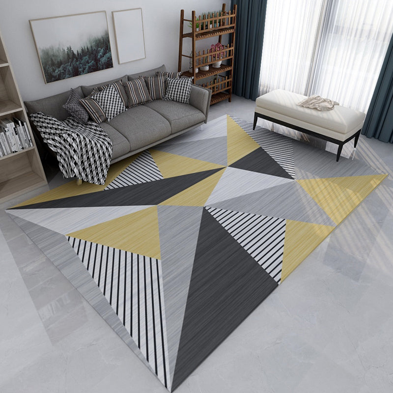 Stylish Multi Color Contemporary Rug Polyester Colorblock Geometrical Rug Stain Resistant Carpet for Home Black Clearhalo 'Area Rug' 'Modern' 'Rugs' Rug' 1898770