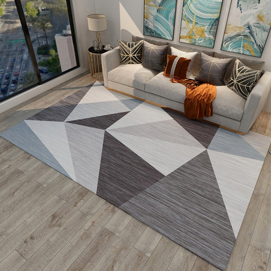 Stylish Multi Color Contemporary Rug Polyester Colorblock Geometrical Rug Stain Resistant Carpet for Home Smoke Gray Clearhalo 'Area Rug' 'Modern' 'Rugs' Rug' 1898771