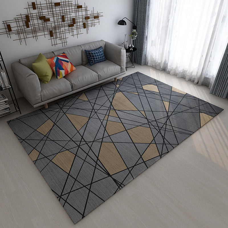 Stylish Multi Color Contemporary Rug Polyester Colorblock Geometrical Rug Stain Resistant Carpet for Home Dark Gray Clearhalo 'Area Rug' 'Modern' 'Rugs' Rug' 1898772