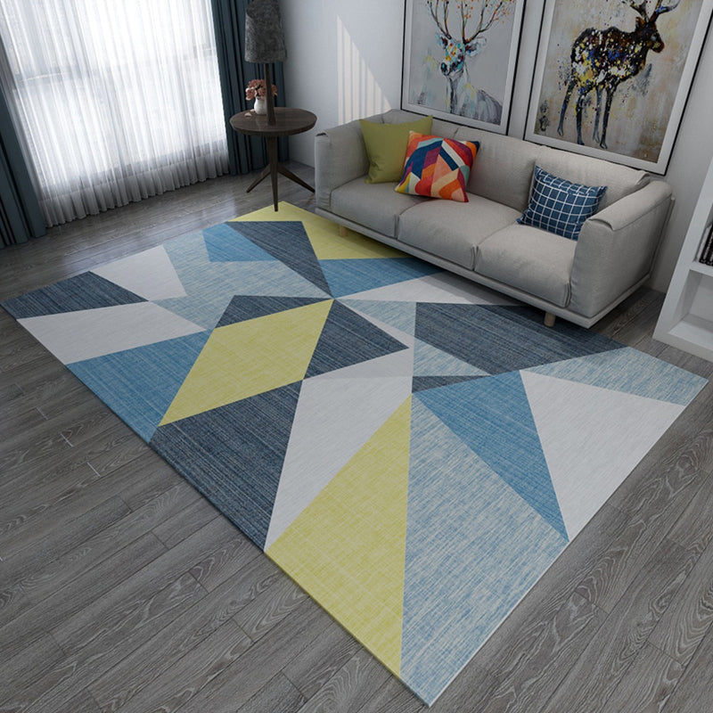 Modern Home Area Rug Multicolor Triangle Color Blocking Carpet Synthetics Washable Non-Slip Rug Blue Clearhalo 'Area Rug' 'Modern' 'Rugs' Rug' 1898773