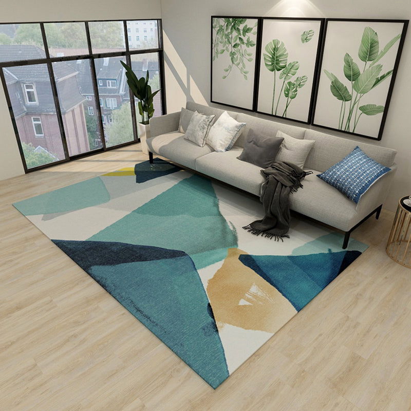 Multi-Color Modern Rug Polypropylene Geometrical Shapes Area Carpet Anti-Slip Backing Pet Friendly Rug for Room Blue Clearhalo 'Area Rug' 'Modern' 'Rugs' Rug' 1898790