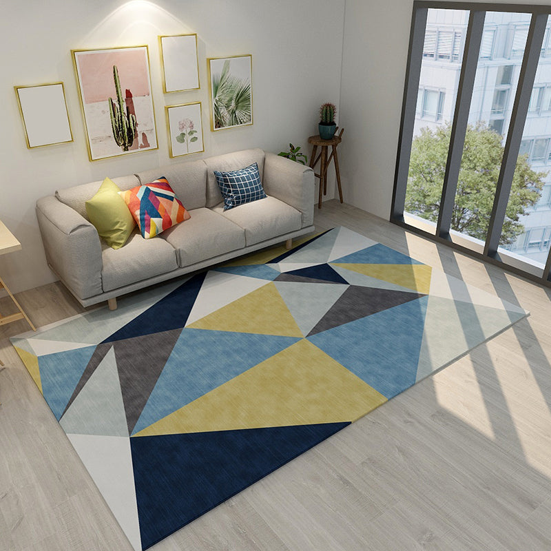 Multi-Color Modern Rug Polypropylene Geometrical Shapes Area Carpet Anti-Slip Backing Pet Friendly Rug for Room Yellow Clearhalo 'Area Rug' 'Modern' 'Rugs' Rug' 1898791