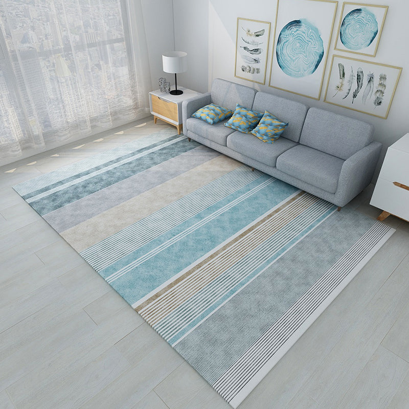 Stylish Geometric Rug Multi Colored Contemporary Indoor Rug Polyester Easy Care Non-Slip Area Carpet for Home Blue Clearhalo 'Area Rug' 'Modern' 'Rugs' Rug' 1898793