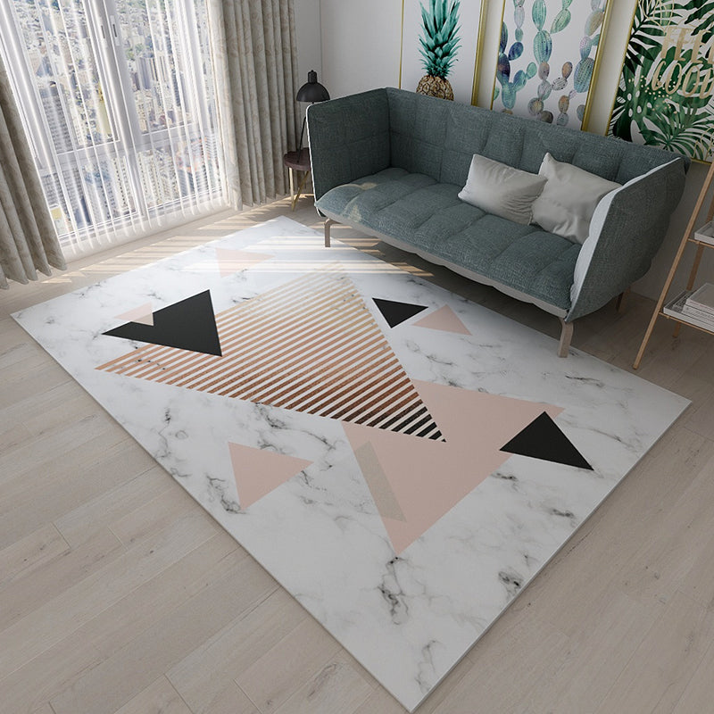 Stylish Geometric Rug Multi Colored Contemporary Indoor Rug Polyester Easy Care Non-Slip Area Carpet for Home Pink Clearhalo 'Area Rug' 'Modern' 'Rugs' Rug' 1898799