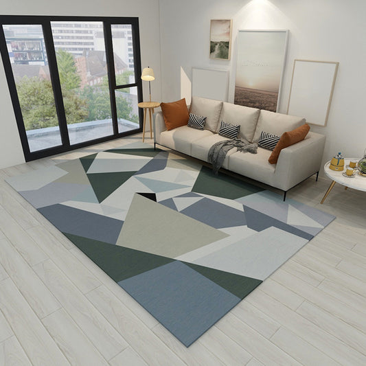 Scandinavian Living Room Rug Soft Color Geometry Carpet Polypropylene Non-Slip Machine Wash Rug Blue Clearhalo 'Area Rug' 'Modern' 'Rugs' Rug' 1898822