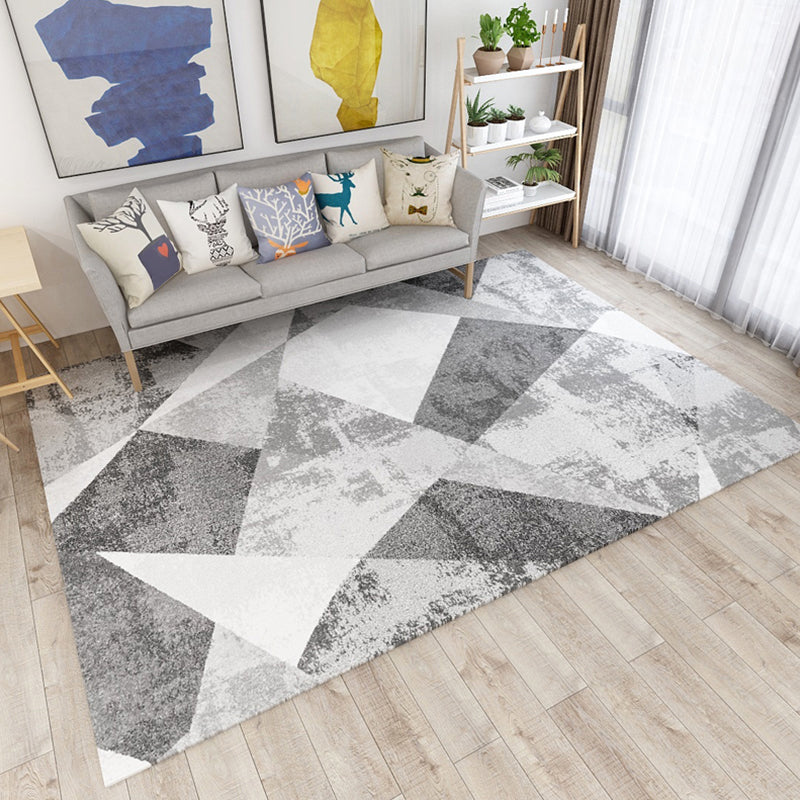 Dark Modern Style Rug Polyester Colorblock Geometric Patterned Rug Machine Wash Anti-Slip Carpet for Room Light Gray Clearhalo 'Area Rug' 'Modern' 'Rugs' Rug' 1898831