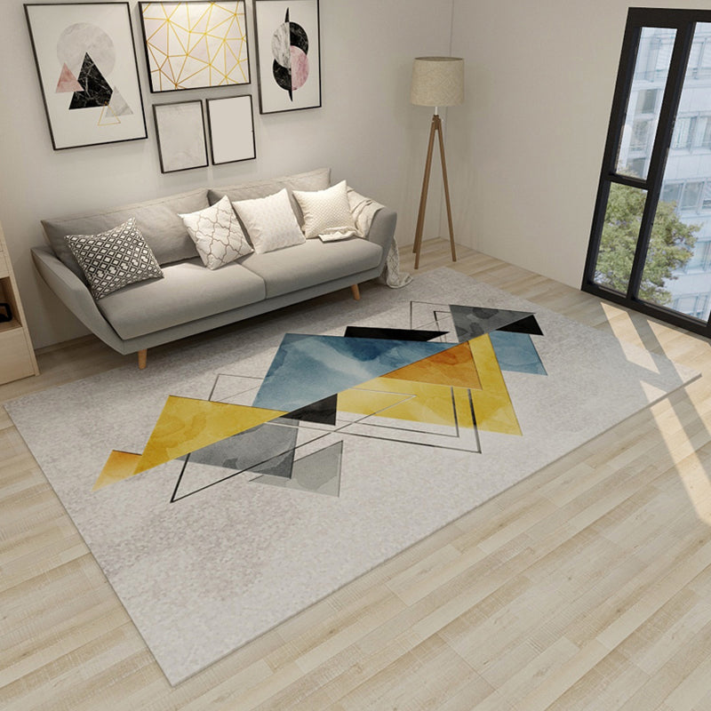 Dark Modern Style Rug Polyester Colorblock Geometric Patterned Rug Machine Wash Anti-Slip Carpet for Room Yellow Clearhalo 'Area Rug' 'Modern' 'Rugs' Rug' 1898832