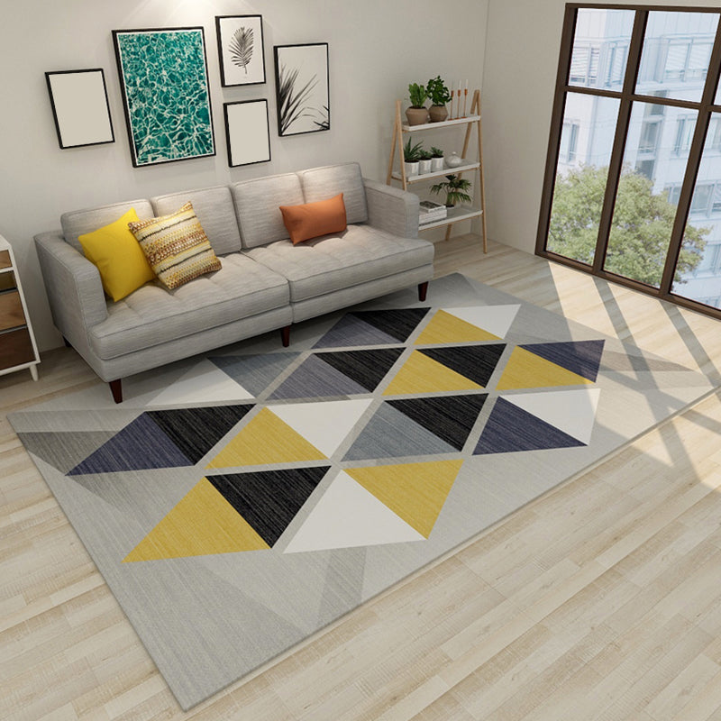 Dark Modern Style Rug Polyester Colorblock Geometric Patterned Rug Machine Wash Anti-Slip Carpet for Room Grey Clearhalo 'Area Rug' 'Modern' 'Rugs' Rug' 1898833