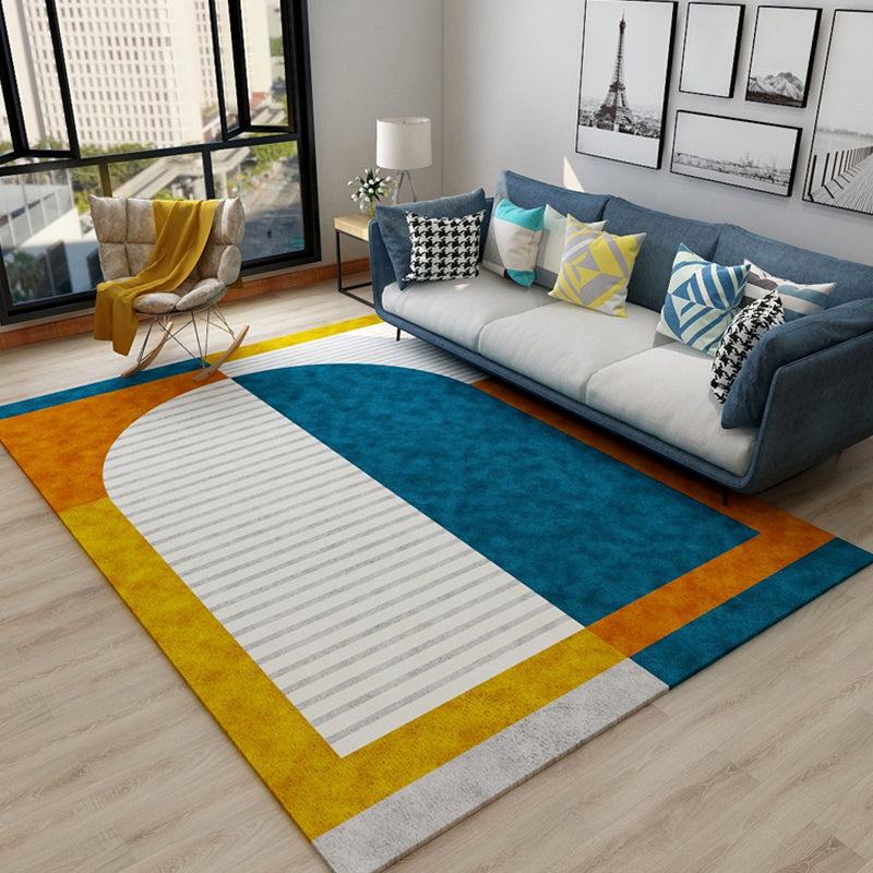 Colorful Abstract Geometric Rug Polypropylene Bold Area Carpet Washable Pet-Friendly Rug for Living Room Blue Clearhalo 'Area Rug' 'Modern' 'Rugs' Rug' 1898846