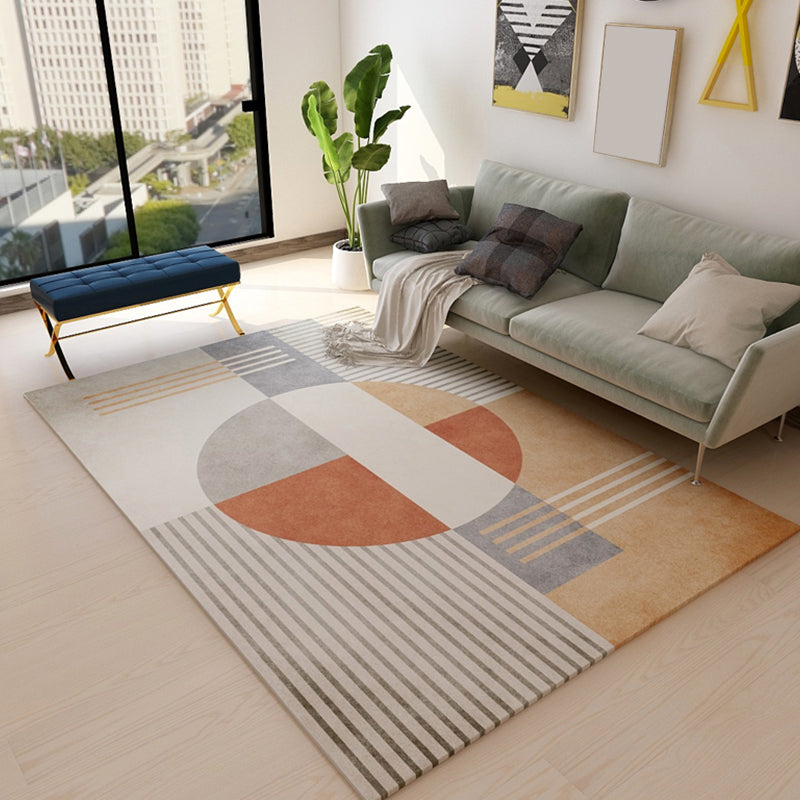 Colorful Abstract Geometric Rug Polypropylene Bold Area Carpet Washable Pet-Friendly Rug for Living Room Yellow-Red Clearhalo 'Area Rug' 'Modern' 'Rugs' Rug' 1898854