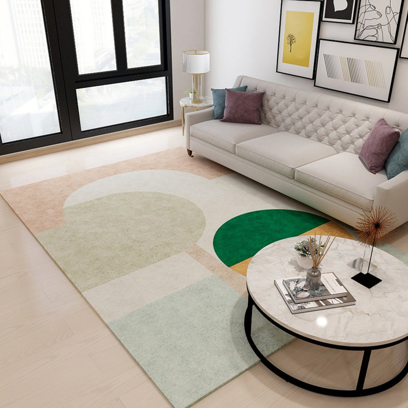 Colorful Abstract Geometric Rug Polypropylene Bold Area Carpet Washable Pet-Friendly Rug for Living Room Green Clearhalo 'Area Rug' 'Modern' 'Rugs' Rug' 1898855