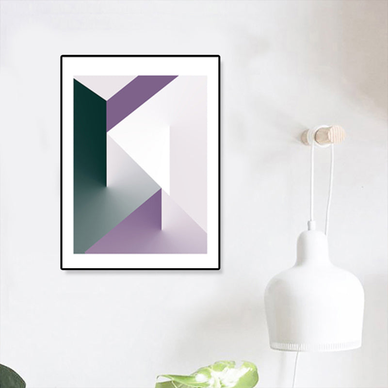 Illustration Geometric Canvas Print Textured Nordic Kitchen Wall Art in Pastel Color Purple Clearhalo 'Arts' 'Canvas Art' 1898941