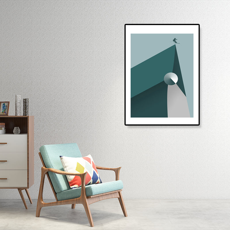 Illustration Geometric Canvas Print Textured Nordic Kitchen Wall Art in Pastel Color Green Clearhalo 'Arts' 'Canvas Art' 1898945