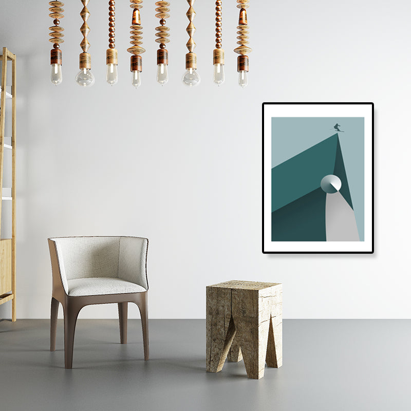 Illustration Geometric Canvas Print Textured Nordic Kitchen Wall Art in Pastel Color Clearhalo 'Arts' 'Canvas Art' 1898946