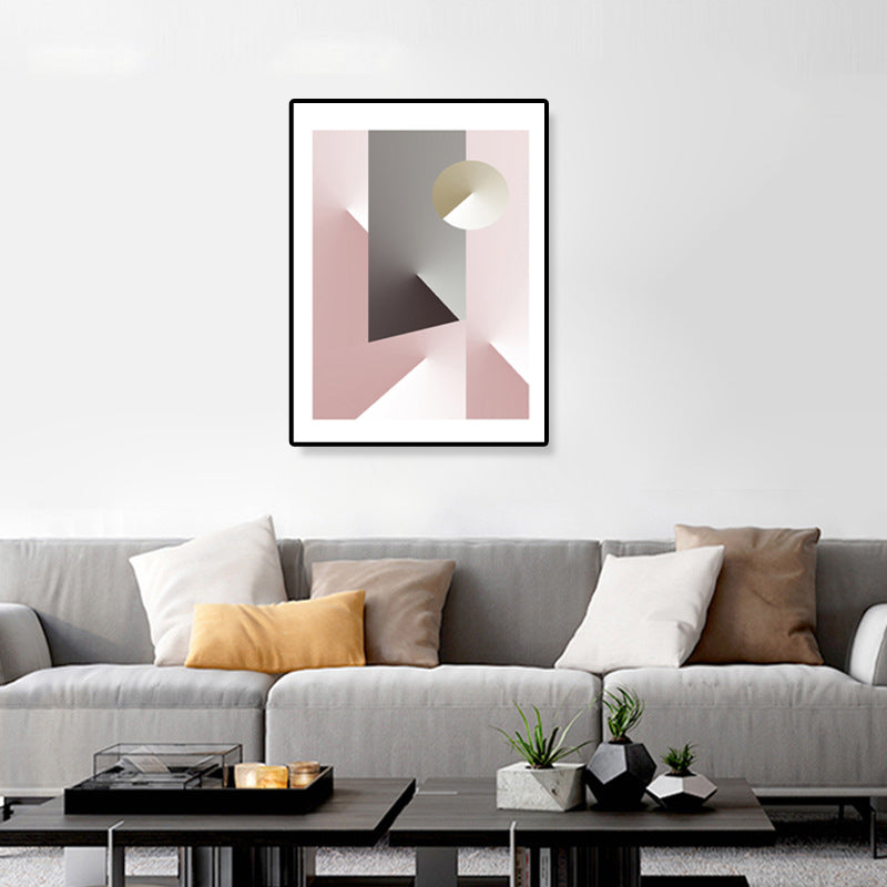 Illustration Geometric Canvas Print Textured Nordic Kitchen Wall Art in Pastel Color Clearhalo 'Arts' 'Canvas Art' 1898950