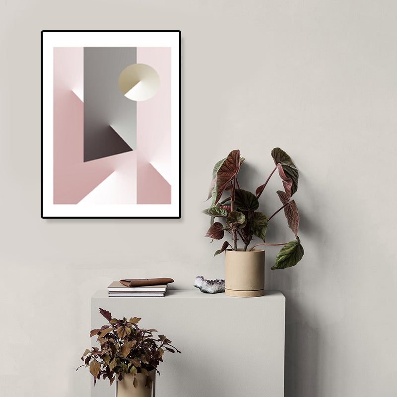 Illustration Geometric Canvas Print Textured Nordic Kitchen Wall Art in Pastel Color Clearhalo 'Arts' 'Canvas Art' 1898951