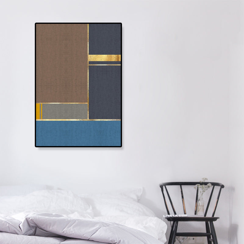 Contemporary Geometric Wall Art Canvas Textured Dark Color Wall Decor for Hallway Blue Clearhalo 'Art Gallery' 'Canvas Art' 'Contemporary Art Gallery' 'Modern' Arts' 1898969