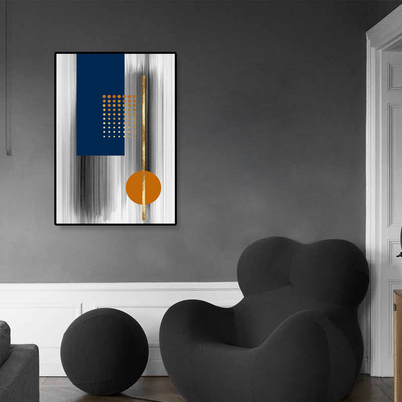 Contemporary Geometric Wall Art Canvas Textured Dark Color Wall Decor for Hallway Grey Clearhalo 'Art Gallery' 'Canvas Art' 'Contemporary Art Gallery' 'Modern' Arts' 1898977