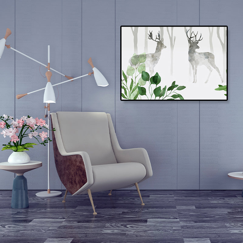 Drawing Print Scenery Wall Art Textured Nordic Sitting Room Canvas in Light Color Clearhalo 'Arts' 'Canvas Art' 1899347