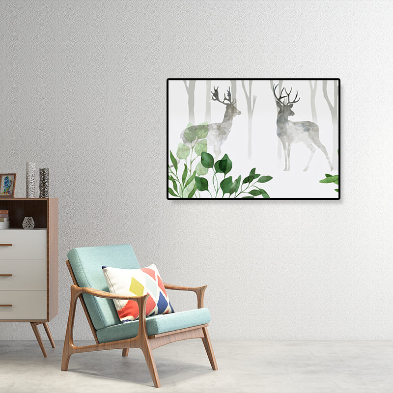 Drawing Print Scenery Wall Art Textured Nordic Sitting Room Canvas in Light Color Clearhalo 'Arts' 'Canvas Art' 1899348