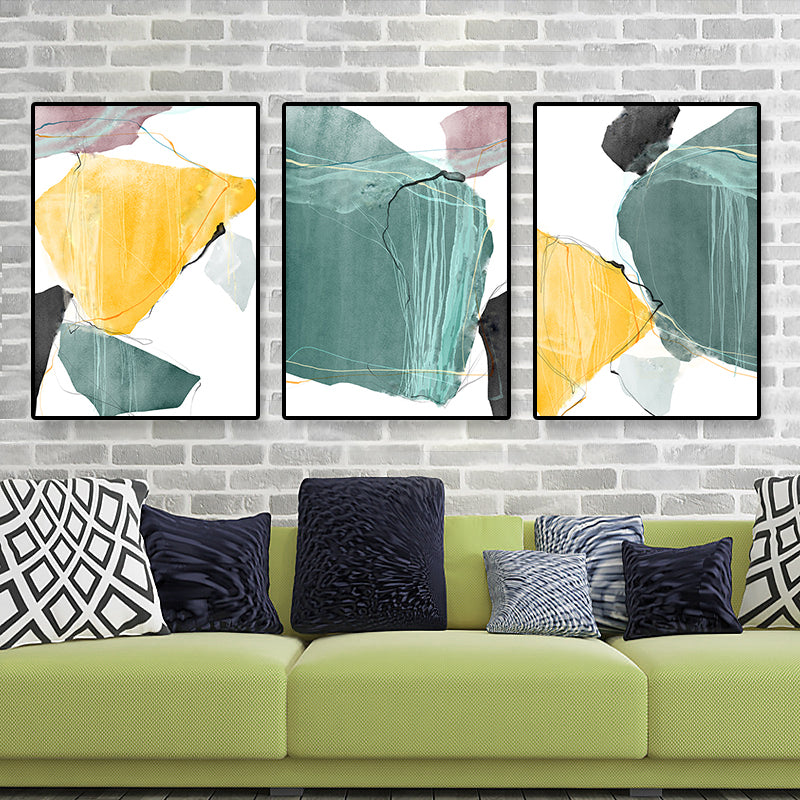 Nordic Abstract Canvas Print Hotel Wall Art Set in Pastel Color, Multiple Size Options Clearhalo 'Arts' 'Canvas Art' 1899448