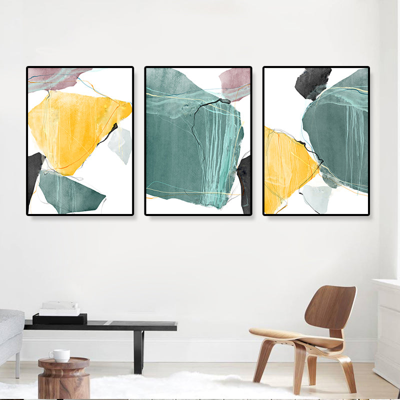 Nordic Abstract Canvas Print Hotel Wall Art Set in Pastel Color, Multiple Size Options Clearhalo 'Arts' 'Canvas Art' 1899449