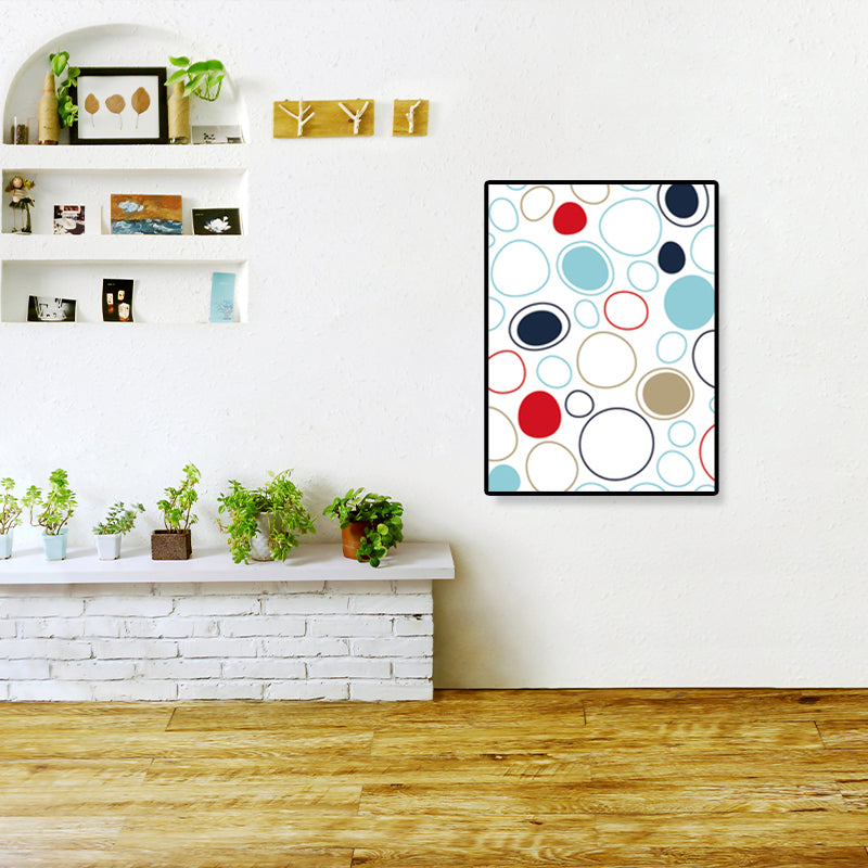 Geometrical Wall Art Nordic Lovely Bubbles Canvas Print in White for Living Room White Clearhalo 'Arts' 'Canvas Art' 1899501