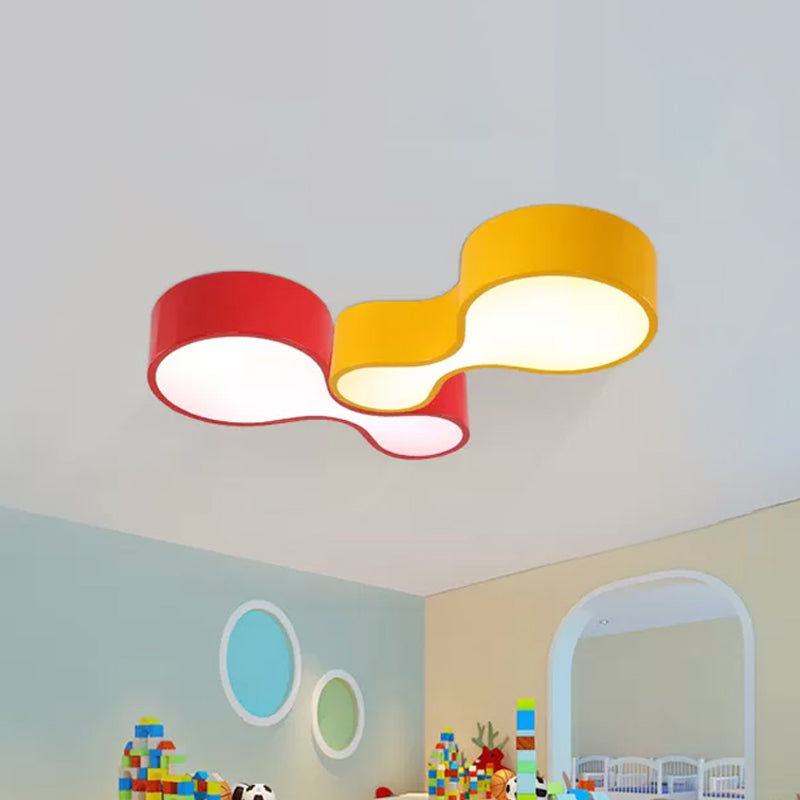 LED Corridor Flush Lighting Kids Red/Yellow/Blue Finish Ceiling Mounted Lamp with Gourd Acrylic Shade Clearhalo 'Ceiling Lights' 'Close To Ceiling Lights' 'Close to ceiling' 'Flush mount' Lighting' 1899714