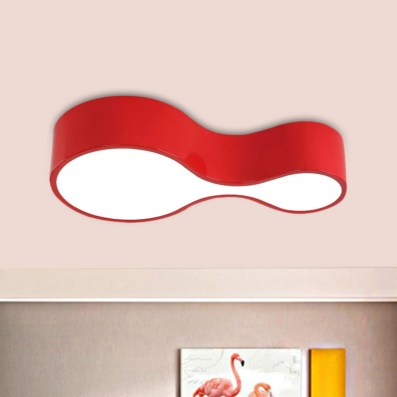 LED Corridor Flush Lighting Kids Red/Yellow/Blue Finish Ceiling Mounted Lamp with Gourd Acrylic Shade Red Clearhalo 'Ceiling Lights' 'Close To Ceiling Lights' 'Close to ceiling' 'Flush mount' Lighting' 1899718